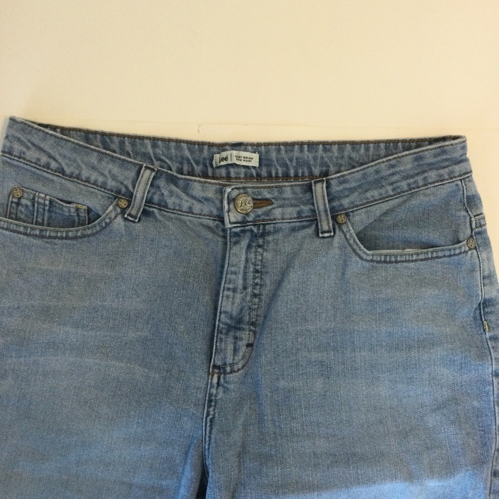 Lee Womens Light Blue Denim Capri High Rise Jeans Size 12 - Picture 4 of 6